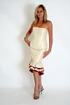 Fitted Bodice and Skirt - Cream taffeta with copper frills