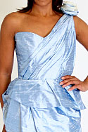 Strappy Dress - Dress - Asymmetrical design in ice blue silk - detail view