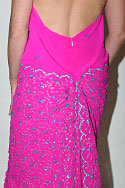 Cerise silk dress - rear view