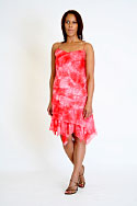 Strappy Dress - Tiered tie-dye chiffon