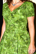 Vintage dress, in green- Close-up of top half