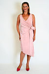 Wrap Dress - Dusty pink, pig skin suede