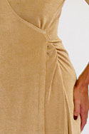 Wrap Dress - In coffee tactel - Detail view