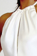 Gown - Bias cut, double sided silk satin, low cut back and small trane - detail view