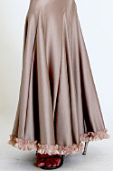 Gown - Coffee lycra with stretch lace, with lace godets - Skirt view