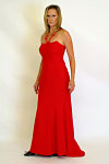 Gown - Red crepe with small trane