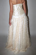Eyelash skirt with taffeta bodice - rear view