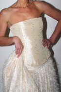Eyelash skirt with taffeta bodice - Close-up of top half