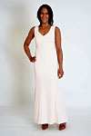 Gown - Princess cut cream crape fish tail hem line