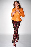 Leather jacket, in Sahara yellow